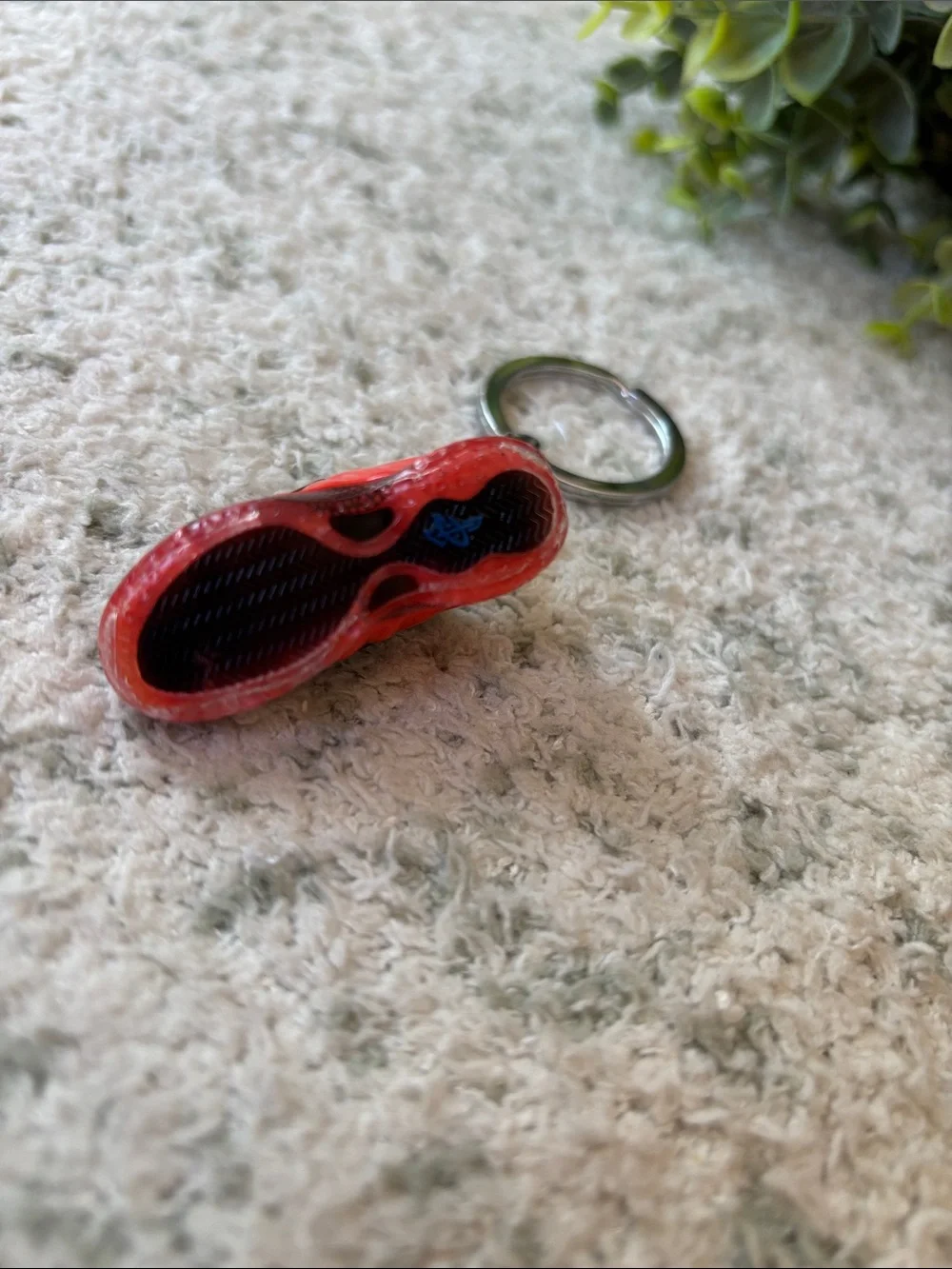Air Jordan Red and Black 3D Mini Sneaker Keychain with Branded Box NWT 2”